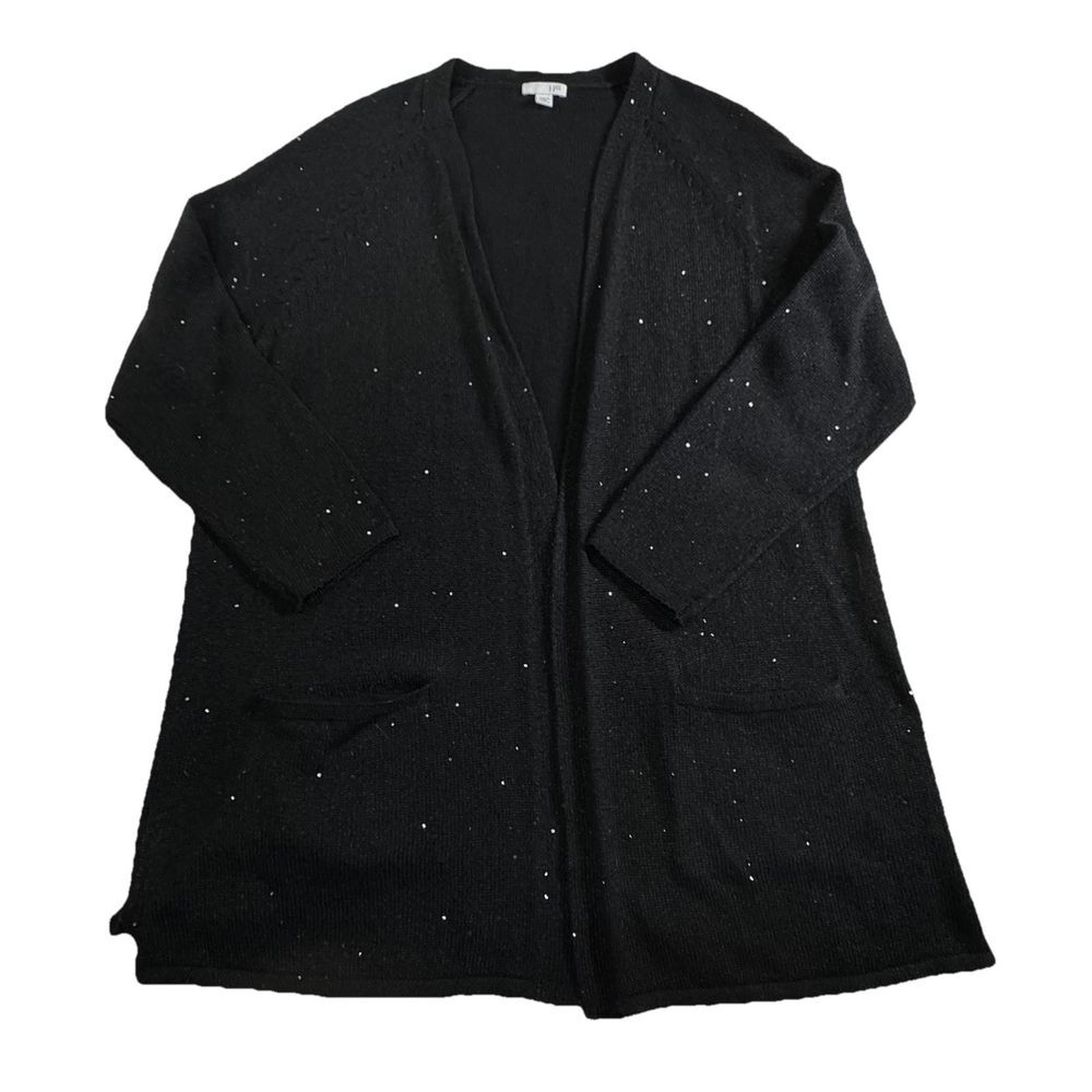 J. Jill Black Cardigan with Subtle Sparkle
